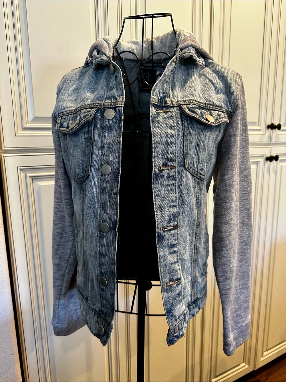 Original Use Light Blue Denim Label Jacket with Black Patch
